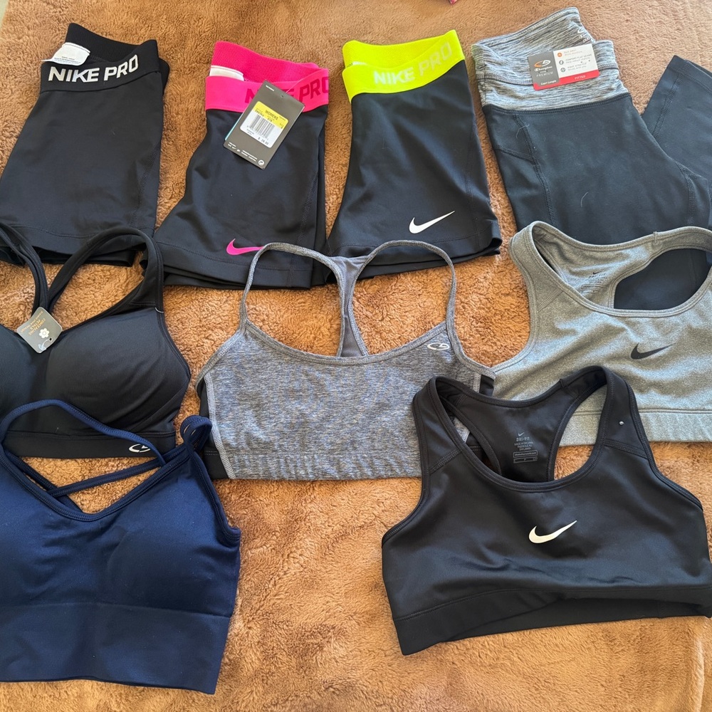 Nike Activewear Set in Black, Pink, and Gray